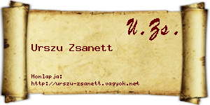 Urszu Zsanett névjegykártya