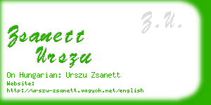 zsanett urszu business card